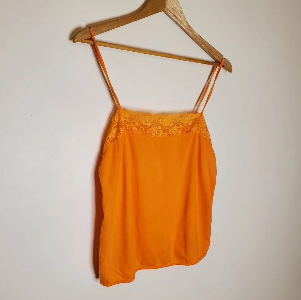 Bright Sherbet Orange Lace Camisole - Picture 9 of 9